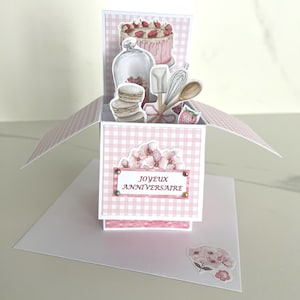 Carte de vœux Pop Up anniversaire, Carte pour fille, Carte anniversaire pour femme, Carte gourmandise, Joyeux Anniversaire