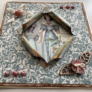 Carte de vœux , Carte toutes occasions, Carte pour femme ou fille, Carte shabby chic, Carte Rétro, Carte Originale, Anniversaire femme image 5