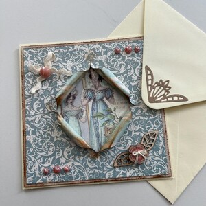 Carte de vœux , Carte toutes occasions, Carte pour femme ou fille, Carte shabby chic, Carte Rétro, Carte Originale, Anniversaire femme image 2