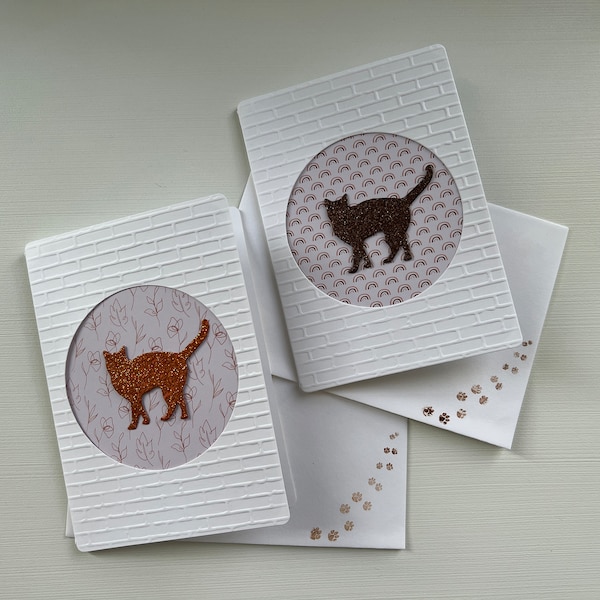 Cartes de vœux, Cartes Chats, Ensemble 2 Cartes, Cartes toutes occasions, Chat, Carte Amitié, Anniversaire, Retraite, Remerciements