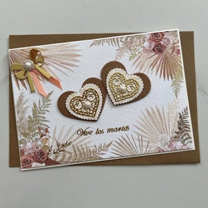 Carte Mariage, Carte félicitations mariage, Félicitations Mariés, Vœux Mariage, Cadeau Mariage, Carte Amour, Cœurs, Amour, Carte de vœux