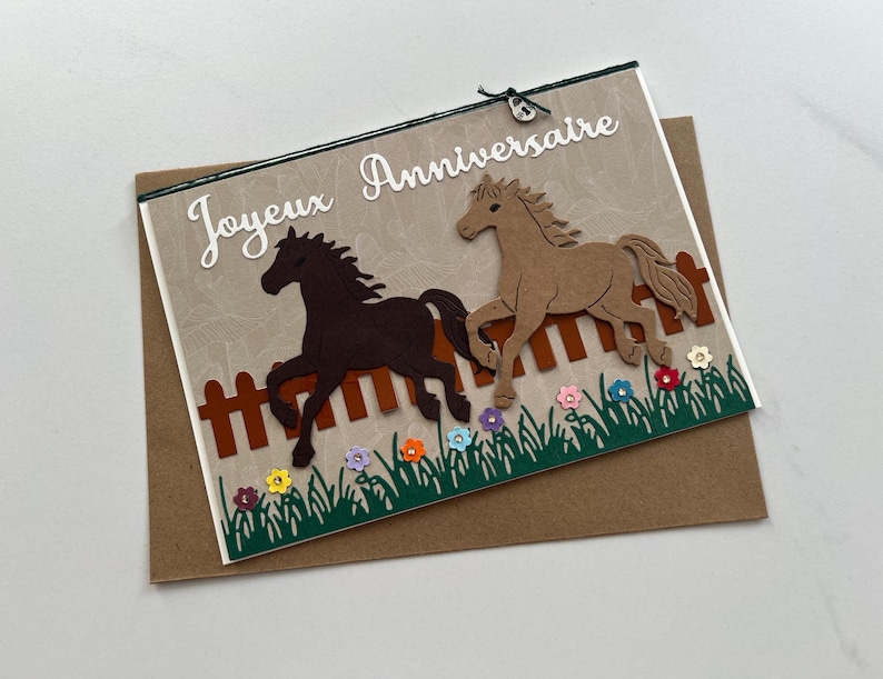Carte de vœux, Carte Anniversaire, Cartes Cheval, Anniversaire fille, Anniversaire Garçon, Anniversaire Enfants, Chevaux image 1