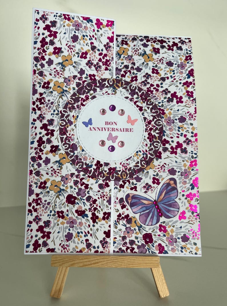 Carte de vœux, Carte Anniversaire, Carte pour femme, Carte pour jeune fille, Carte Papillons, Carte fleurs, Printemps, Carte originale image 10