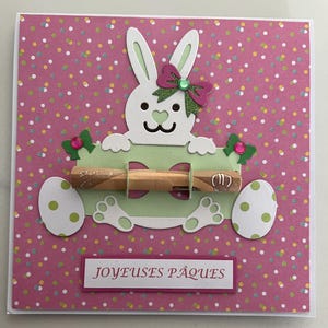 Carte porte billet, Carte cadeau pour Pâques, Carte pour Pâques, Idée cadeau pour Pâques, Carte pour enfant, Carte avec lapin