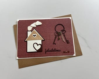 Carte Crémaillère, Pendaison de crémaillère, Carte félicitations, Carte déménagement, Félicitations nouvelle maison, Carte de vœux