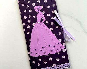 Greeting card, Gift card, Pouch, Princess card, Girl's birthday card, Voucher holder, Ticket holder, Gift envelope