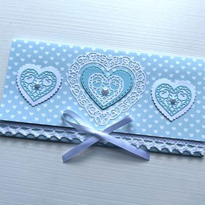Carte cadeau, Pochette, Enveloppe cadeau, Porte bon d'achat, Carte Mariage, Carte Baptême, Carte Cœurs, Idée cadeau, Carte de vœux