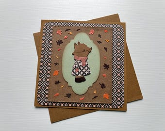 Carte de vœux, Carte toutes occasions, Carte Renard, Carte Automne, Animaux de la Forêt, Carte Anniversaire, Carte Amitié, Carte fait main