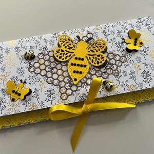 Carte cadeau, Pochette cadeau, Carte Anniversaire, Porte bon d'achat, Porte Billets, Carte de vœux, Enveloppe cadeau, Abeilles