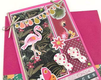 Carte de vœux, Carte Anniversaire, carte Vacances, carte toutes occasions, Carte pour femme, Carte pour fille, Carte Voyage, Oiseau, Fleurs