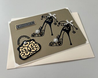 Greeting card, All-occasion card, Glamour card, Card for woman or girl, Birthday card, Mother's Day gift idea