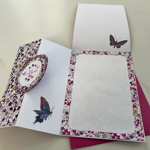 Carte de vœux, Carte Anniversaire, Carte pour femme, Carte pour jeune fille, Carte Papillons, Carte fleurs, Printemps, Carte originale image 5