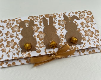 Greeting card, Gift card, Easter wishes, Pouch, Easter card, Voucher holder, Ticket holder, Gift envelope, Rabbit, Gift idea