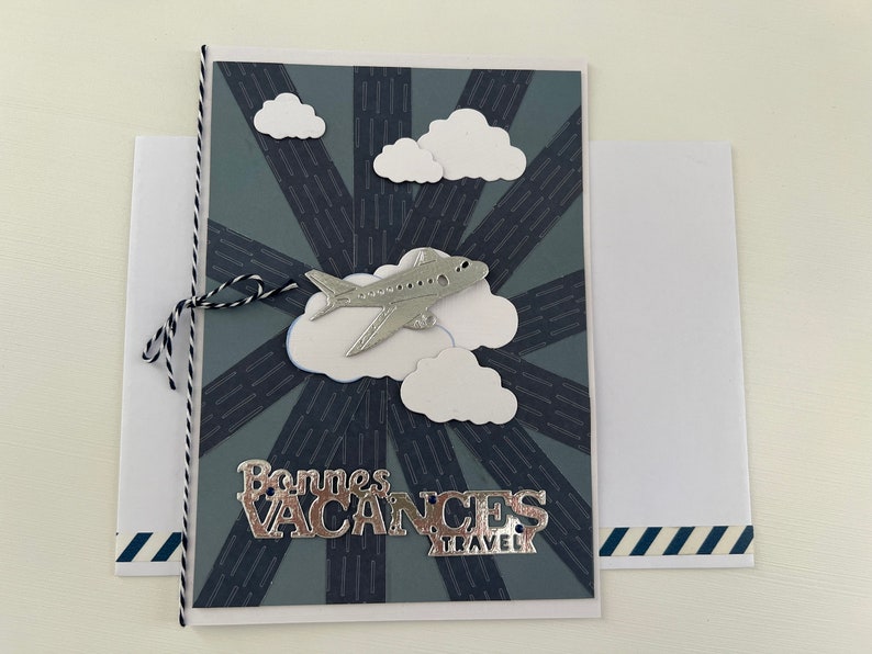 Cartão de felicitações, cartão de férias, cartão de viagem, cartão de avião, cartão de aniversário, cartão de boas festas, cartão de presente, ideia de presente imagem 3