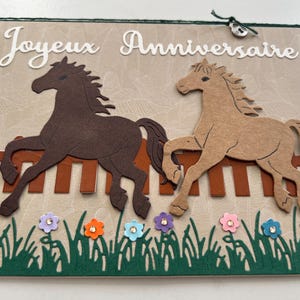 Carte de vœux, Carte Anniversaire, Cartes Cheval, Anniversaire fille, Anniversaire Garçon, Anniversaire Enfants, Chevaux image 4