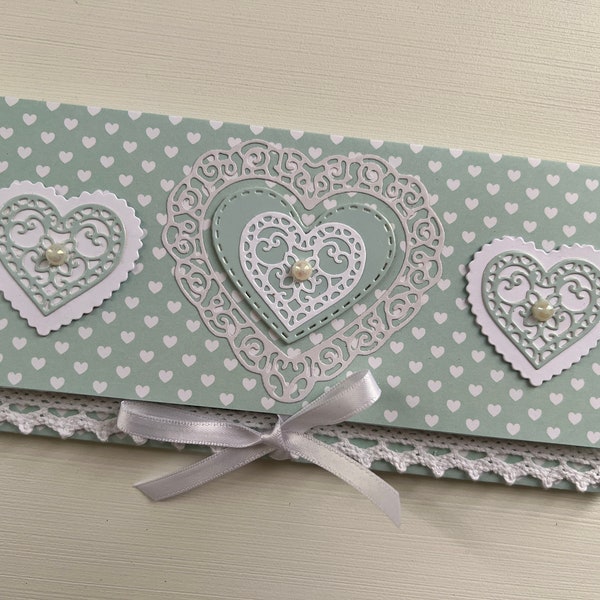 Carte de vœux, Carte cadeau, Pochette, Enveloppe cadeau, Idée cadeau, Porte bon d'achat, Carte Mariage, Carte Baptême, Carte Cœurs