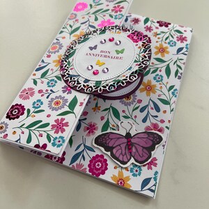 Carte de vœux, Carte Anniversaire, Carte pour femme, Carte pour jeune fille, Carte Papillons, Carte fleurs, Printemps, Carte originale image 7
