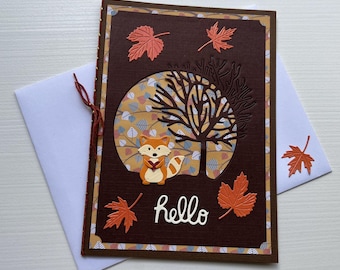 Carte de vœux, Carte Renard, Carte toutes occasions, Carte Anniversaire, Carte Amitié, Carte Animaux, Carte Automne, Papeterie, Renard
