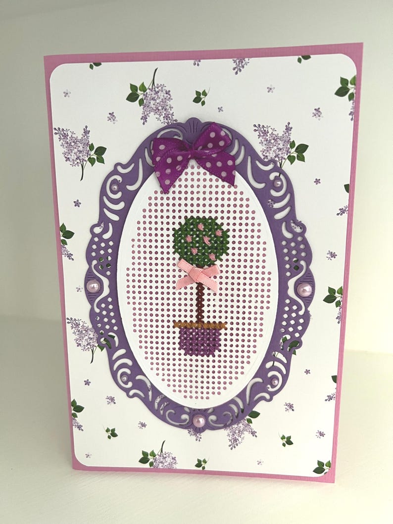 Carte anniversaire, carte brodée, carte amitié, carte remerciement, carte retraite, carte fleurs, carte pour femme, Carte fête des mères image 10