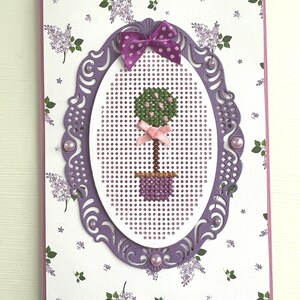 Carte anniversaire, carte brodée, carte amitié, carte remerciement, carte retraite, carte fleurs, carte pour femme, Carte fête des mères image 2