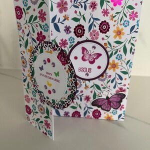 Carte de vœux, Carte Anniversaire, Carte pour femme, Carte pour jeune fille, Carte Papillons, Carte fleurs, Printemps, Carte originale image 9
