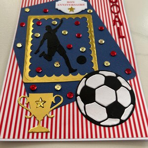 Carte de vœux, Carte Anniversaire, Carte football, carte pour homme ou garçon, carte foot, carte sport, idée cadeau image 4