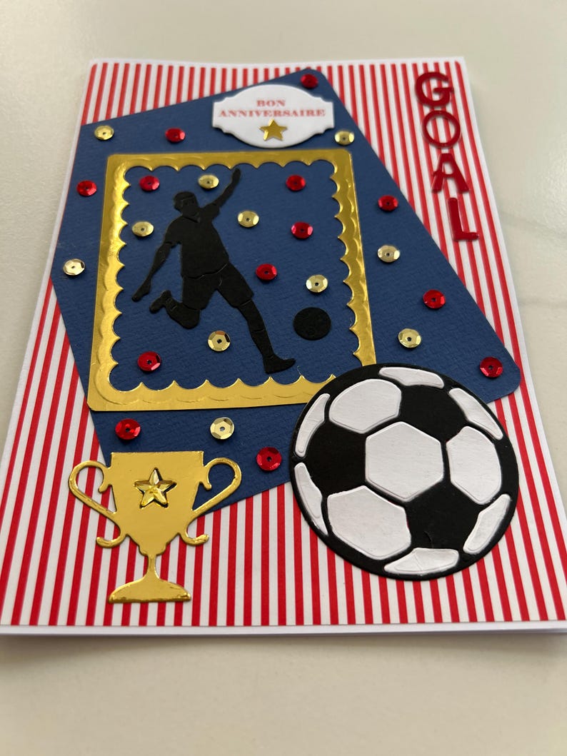 Carte de vœux, Carte Anniversaire, Carte football, carte pour homme ou garçon, carte foot, carte sport, idée cadeau image 4
