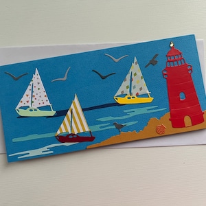 Greeting card, Birthday card, Father's Day card, Sea card, Sailboat card, Birthday for men or boys, Retirement card, Boats