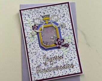 Carte de vœux, Carte Anniversaire, Carte Shaker, Carte pour femme, Carte pour Fille, Carte Flacon de Parfum, Joyeux Anniversaire