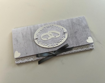 Carte Mariage, Carte cadeau, Carte de vœux, Pochette, Enveloppe cadeau, Idée cadeau, Vœux Mariage, Anniversaire de Mariage, Noces d'argent