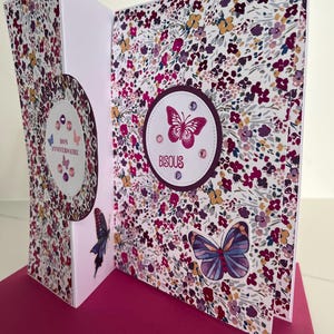 Carte de vœux, Carte Anniversaire, Carte pour femme, Carte pour jeune fille, Carte Papillons, Carte fleurs, Printemps, Carte originale image 9
