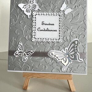 Carte Condoléances, Carte Deuil, Carte Réconfort, Carte Tristesse, Carte Crémation, Sincères Condoléances, Carte de vœux, Papillons image 10
