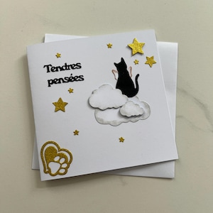 Tarjeta de gato, tarjeta de condolencia de gato, tarjeta de luto de gato, tarjeta de amistad, tarjeta de mascota, tristeza de gato, tarjeta de felicitación