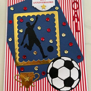 Carte de vœux, Carte Anniversaire, Carte football, carte pour homme ou garçon, carte foot, carte sport, idée cadeau image 2