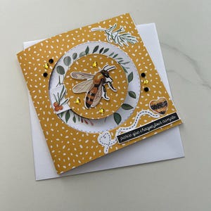 Carte de Vœux, Carte Pop Up Rotative, Carte Originale, Carte Anniversaire, Carte Amitié, Carte toutes occasions, Carte Abeilles