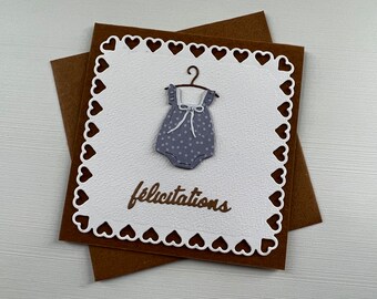 Carte Naissance, Naissance ou Baptême garçon, Carte bébé, Carte Baptême, Felicitations Bébé, Bébé Garçon, Carte de vœux