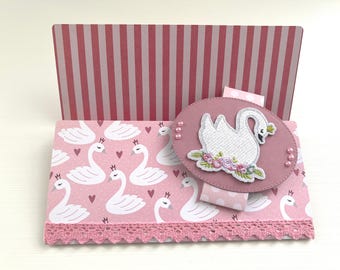 Carte Cadeau, Pochette, Carte Anniversaire Fille, Cygne, Enveloppe cadeau, Porte billets, Porte bon d'achat, Idée cadeau, Carte de vœux