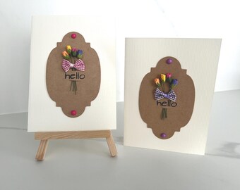 Tarjetas de felicitación, juego de 2 tarjetas, tarjetas de cumpleaños, amistad, agradecimiento, convalecencia, tarjeta para ella, tarjetas para toda ocasión, primavera