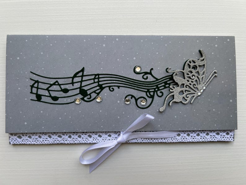 Carte de vœux, Carte Cadeau, Carte Musique, Pochette, Enveloppe Cadeau, Porte Billets, Porte bon d'achats, Anniversaire, Idée Cadeau image 5