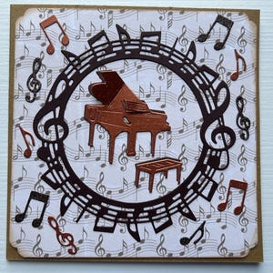Carte avec Piano,  Carte Musique, Carte Anniversaire, Carte Retraite, Carte pour Prof de Musique, Carte Pianiste, Carte sans texte