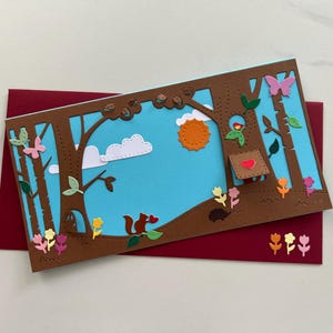 Carte de vœux, Carte toutes occasions, Carte Anniversaire, Carte Amitié, Remerciements, Animaux de la Forêt, Écureuil, Printemps