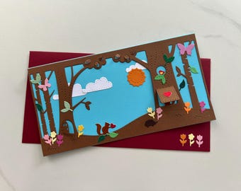 Greeting Card, All Occasion Card, Birthday Card, Friendship Card, Thank You, Forest Animals, Squirrel, Spring