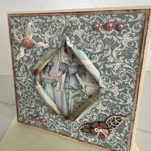 Carte de vœux , Carte toutes occasions, Carte pour femme ou fille, Carte shabby chic, Carte Rétro, Carte Originale, Anniversaire femme image 9