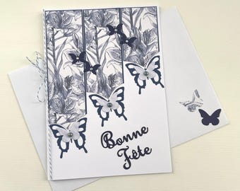 Carte de vœux, Carte papillons, Carte Bonne Fête, Carte fleurs, Carte pour femme, Carte pour Amie, Carte pour elle, Carte toutes occasions