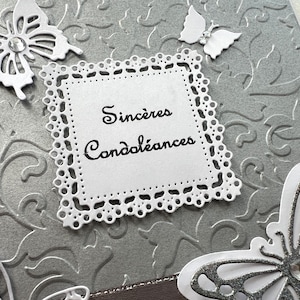 Carte Condoléances, Carte Deuil, Carte Réconfort, Carte Tristesse, Carte Crémation, Sincères Condoléances, Carte de vœux, Papillons image 7