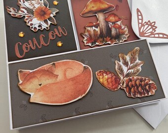 Carte Anniversaire, Carte de vœux, Carte Pop Up, Carte toutes occasions, Carte Originale, Carte avec Renard, Carte Automne