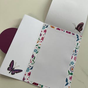 Carte de vœux, Carte Anniversaire, Carte pour femme, Carte pour jeune fille, Carte Papillons, Carte fleurs, Printemps, Carte originale image 5