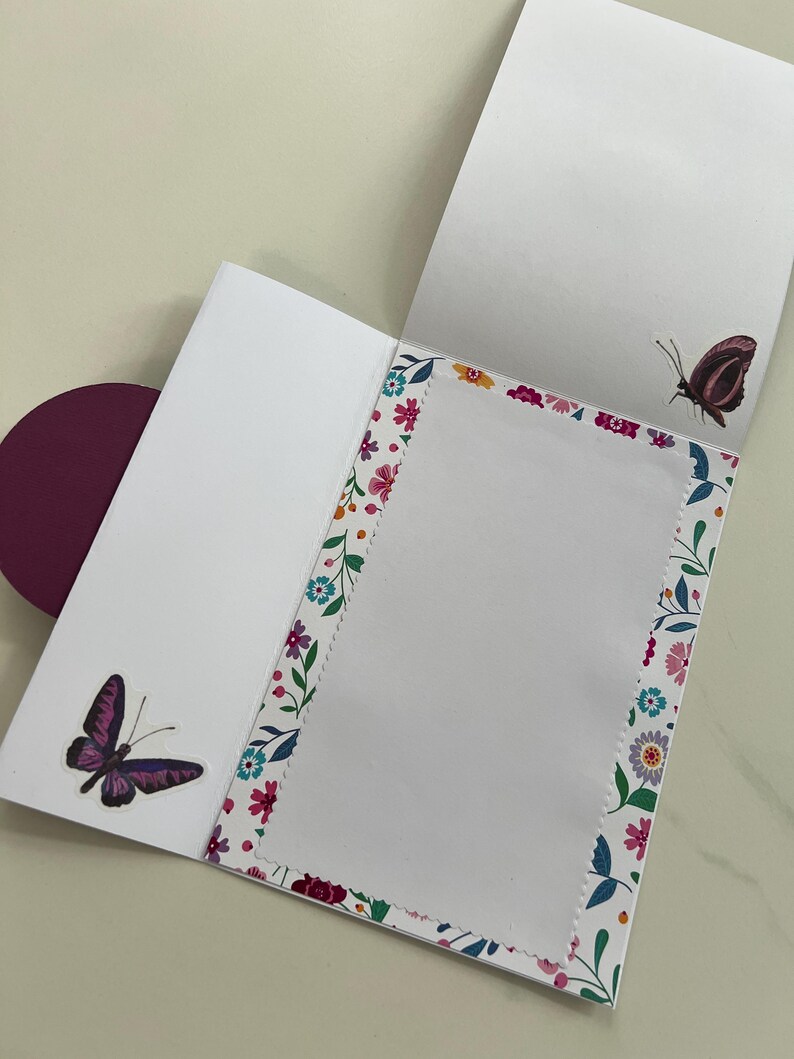 Carte de vœux, Carte Anniversaire, Carte pour femme, Carte pour jeune fille, Carte Papillons, Carte fleurs, Printemps, Carte originale image 5