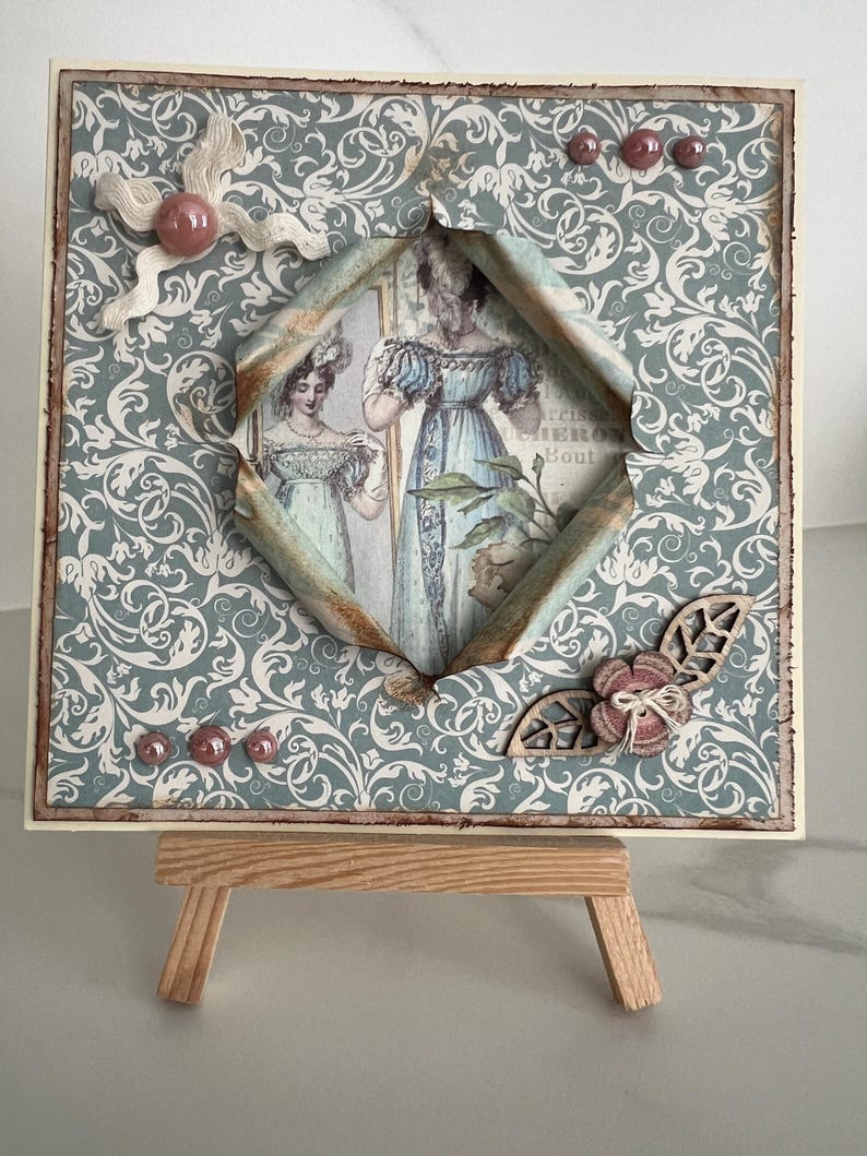 Carte de vœux , Carte toutes occasions, Carte pour femme ou fille, Carte shabby chic, Carte Rétro, Carte Originale, Anniversaire femme image 10
