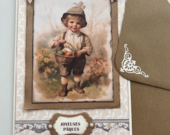 Carte pour Pâques, Carte Joyeuses Pâques, Fête de Pâques, Vœux Pâques, Carte de vœux, Carte pour femme, Carte pour garçon,  Printemps